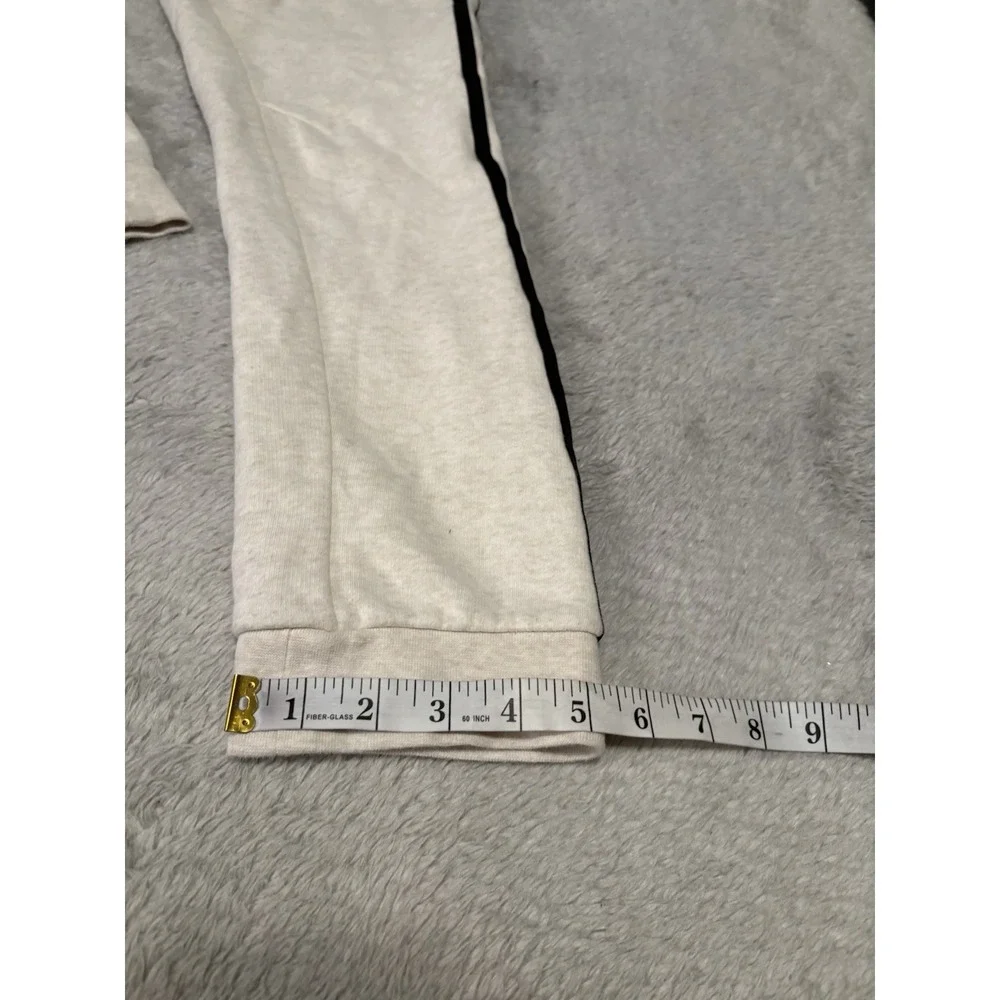 Adidas‎ Mens Striped Light Gray Fleece Joggers Size Small Sweatpants Drawstring